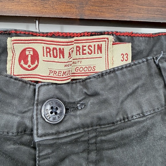 Iron & Resin Pants Mens 33 Chino Workwear Straight Leg Twill USA Black Wash - Picture 2 of 6